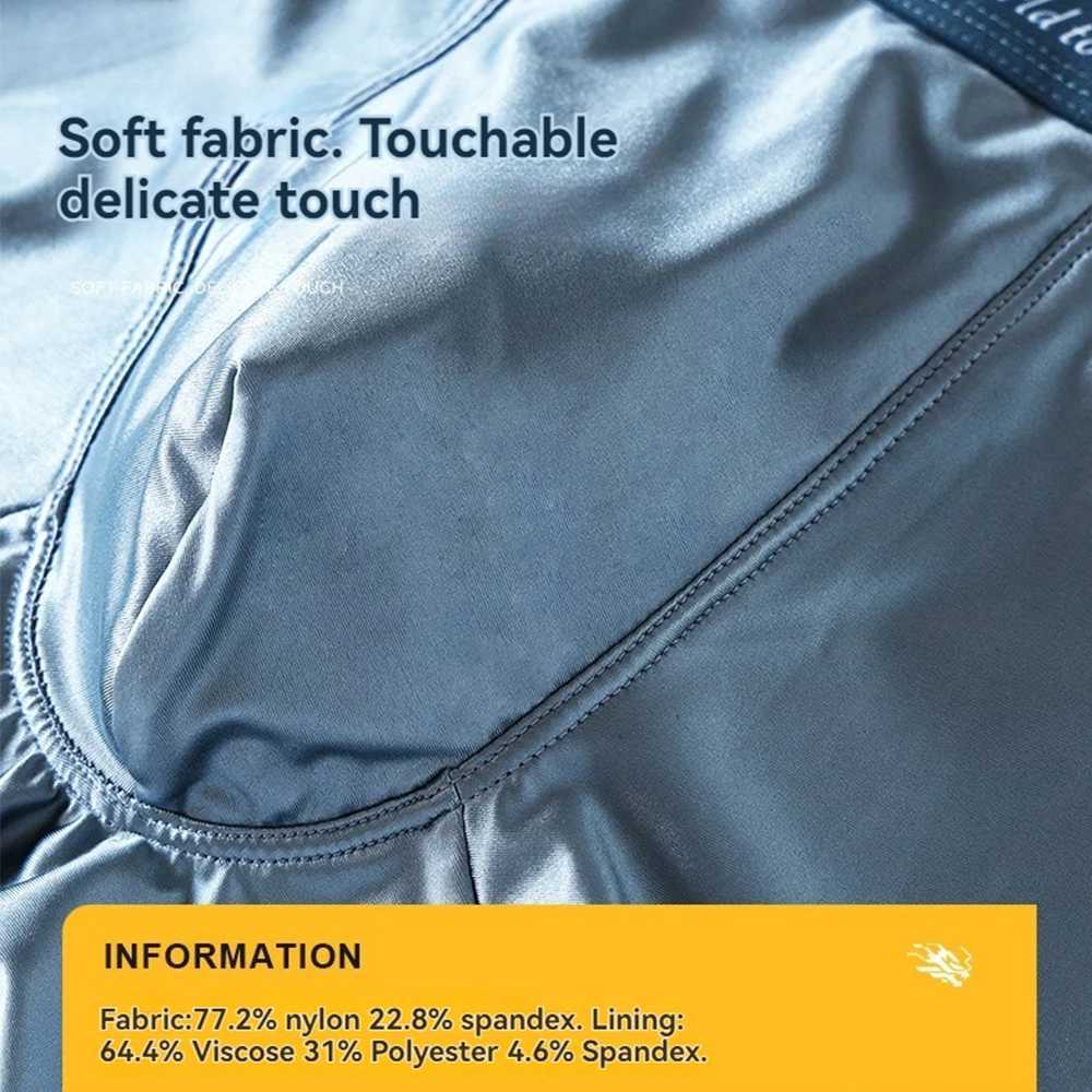 3PCSPack Luxury Ice Silk Satinlike Boxers Summer Smooth Cool Solid Mens Underpants Breathable Mesh Crotch Panties UnderwearT251031