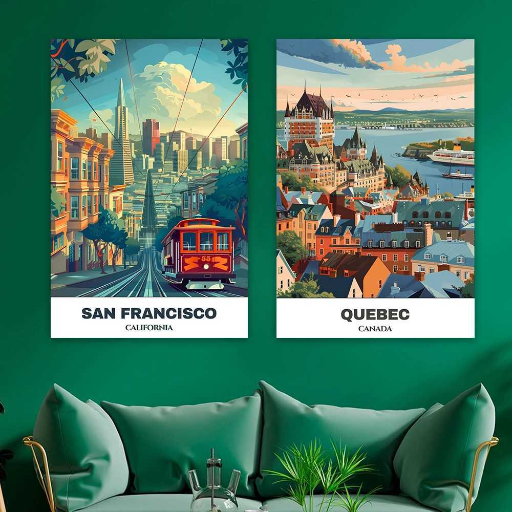 Granada Travel Poster Spain Seville Travel Prints Istanbul Cityscape Turkey Travel Canvas Painting Travel Wall Art Home Decor C251031