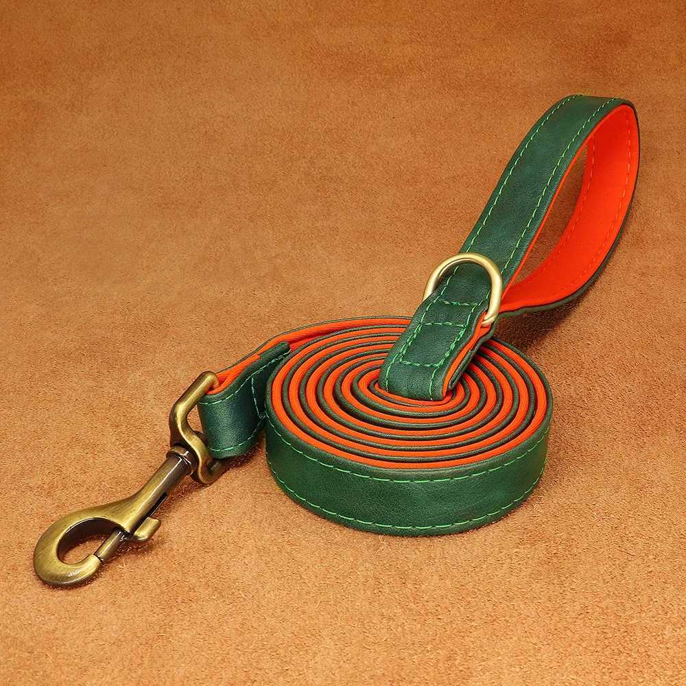 5ft Leather Dog Leash Durable Pet Walking Training Lead Leash Rope for Small Medium Large Dogs Pitbull Pug erman Shepherd C251031