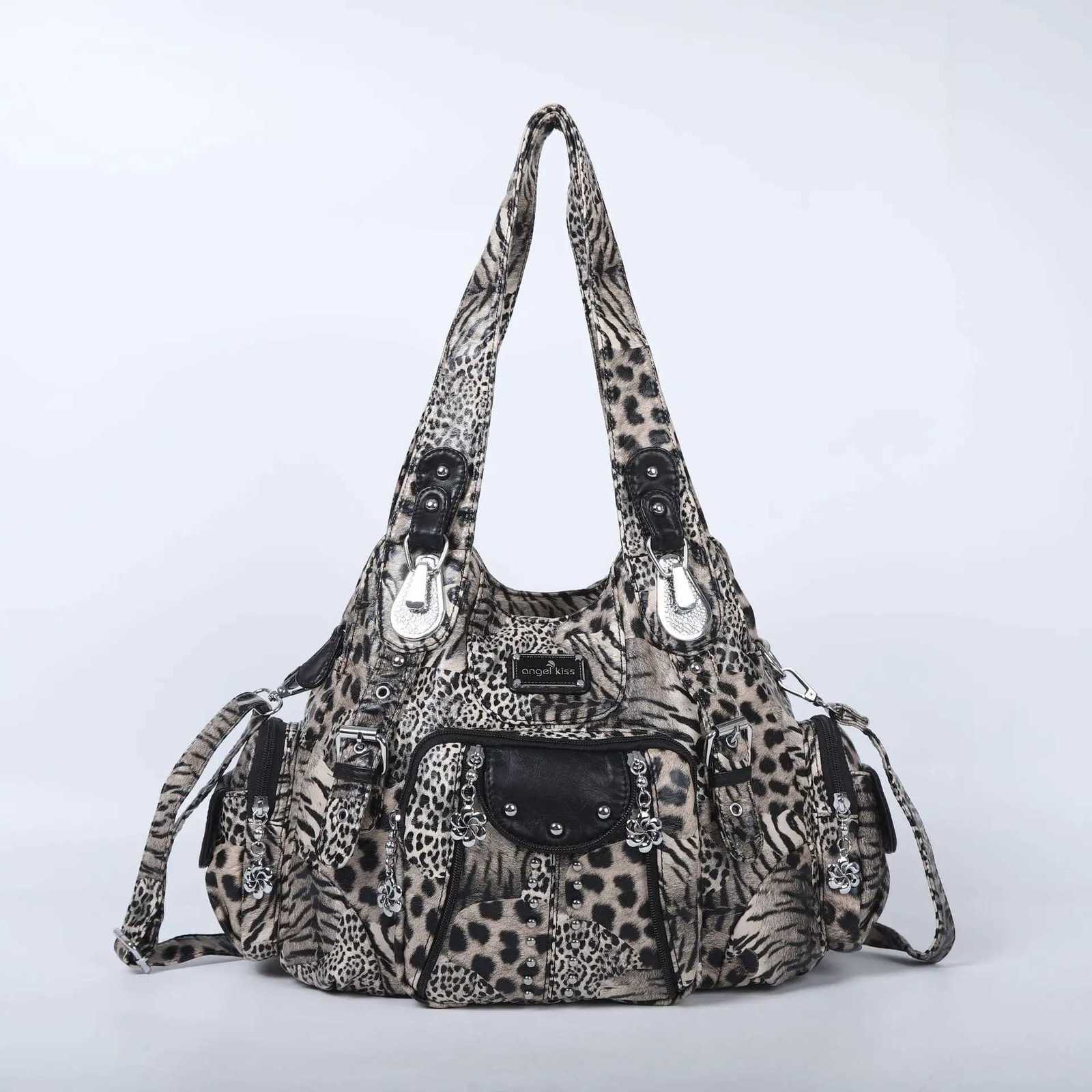 Women Fashion Handbags Large Shoulder Bags PU Leopard Handbag Female Satchel Big-capacity Shoulder Purse Bag bolsaW251111