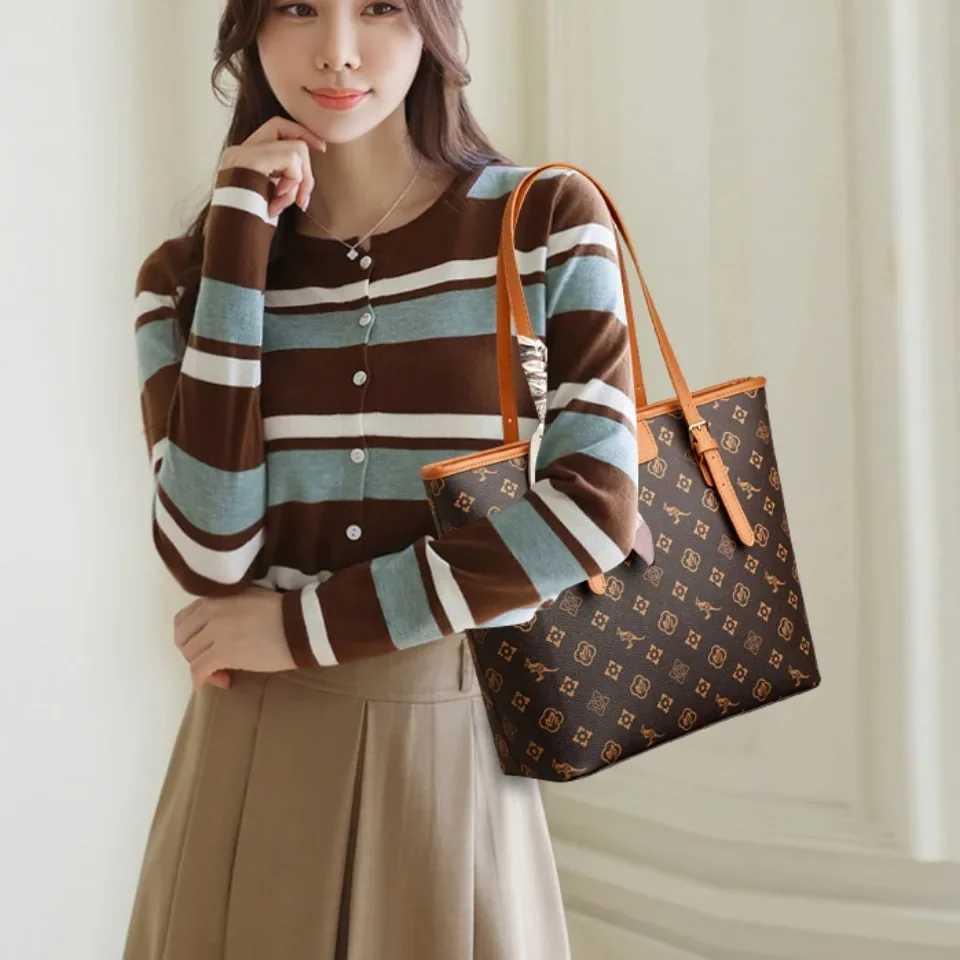 Womens Quality Soft Leather Shoulder Bag Luxury Print Designer Handbag Ladies Casual Tote Bag Messenger Commuting Sac A Main W251031