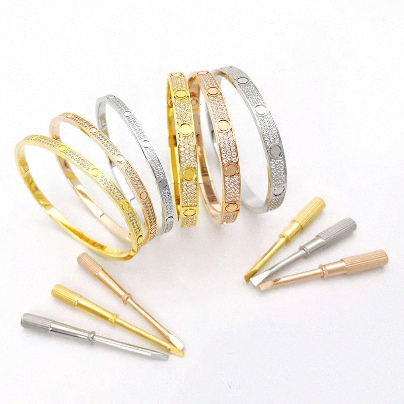 classic designer bracelet bangle for women men plated gold cuff bracelet with screwdriver 4/6MM W 2/3 row size 16-19# luxury designer jewelry woman Ch 28nb#