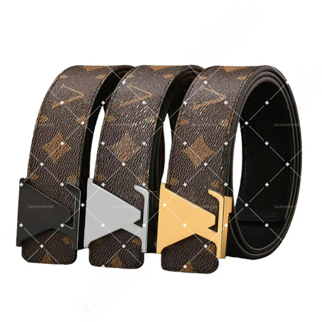 Luxury Designer Belt Buckle Fashion leather womens Belt Designer Mens Letter Double large gold and silver black gun Classic womens belt