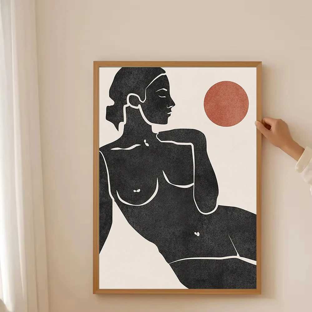 Female Nude Canvas Wall Art Minimst Figure Portrait Abstract Home Decor Modern Art Print Large Room Decoration C251031
