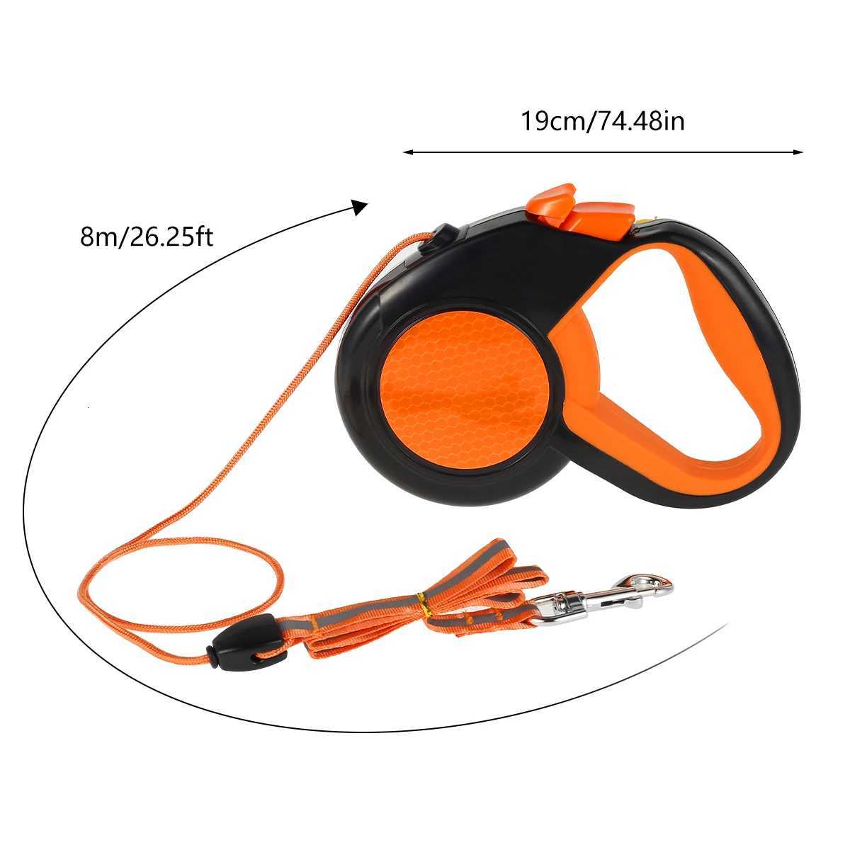 8M Retractable Dog Lead Heavy Duty Pet Walking Leash with Strong Reflective Tape NonSlip Handle for Small Medium Large Dogs C251031