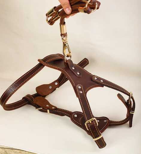 Handmade Band 7590cm Durable Soft Cow Leather Pet Dog Harness Chest Strap For German Shepherd Dogs C251031