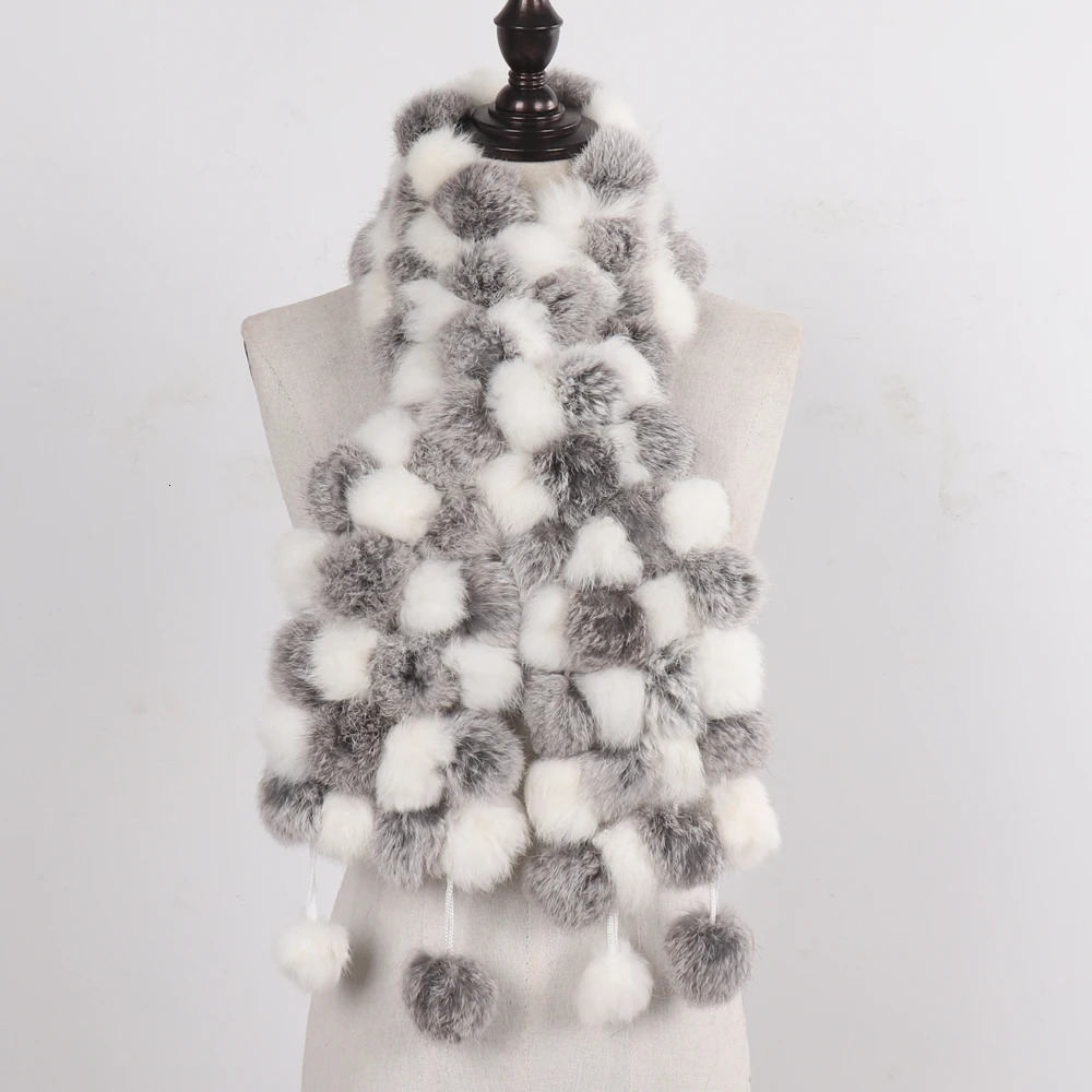 Women Winter Warm Real Rabbit Fur Scarf Natural Rabbit Fur Muffler 2025 Lady 100 Genuine Fur Scarves Wholesale Retail 251030