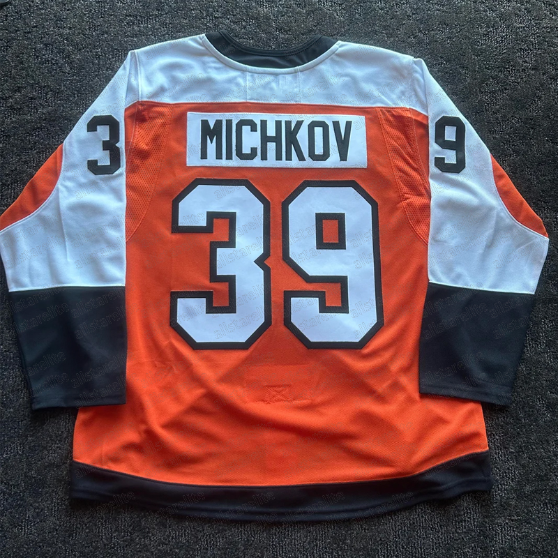 Custom Matvei Michkov Hockey Jersey Trevor Zegras Travis Konecny Sean Couturier Noah Cates Embroid Double Stitching Any Name Any Number