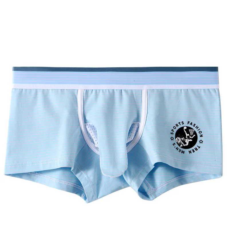 Mens Elephant Pouch Underwear Bulge Sexy Boxer Shorts Cotton Panties Striped Penis Bag Hot Men Lingeries Scrotum SeparationT251031