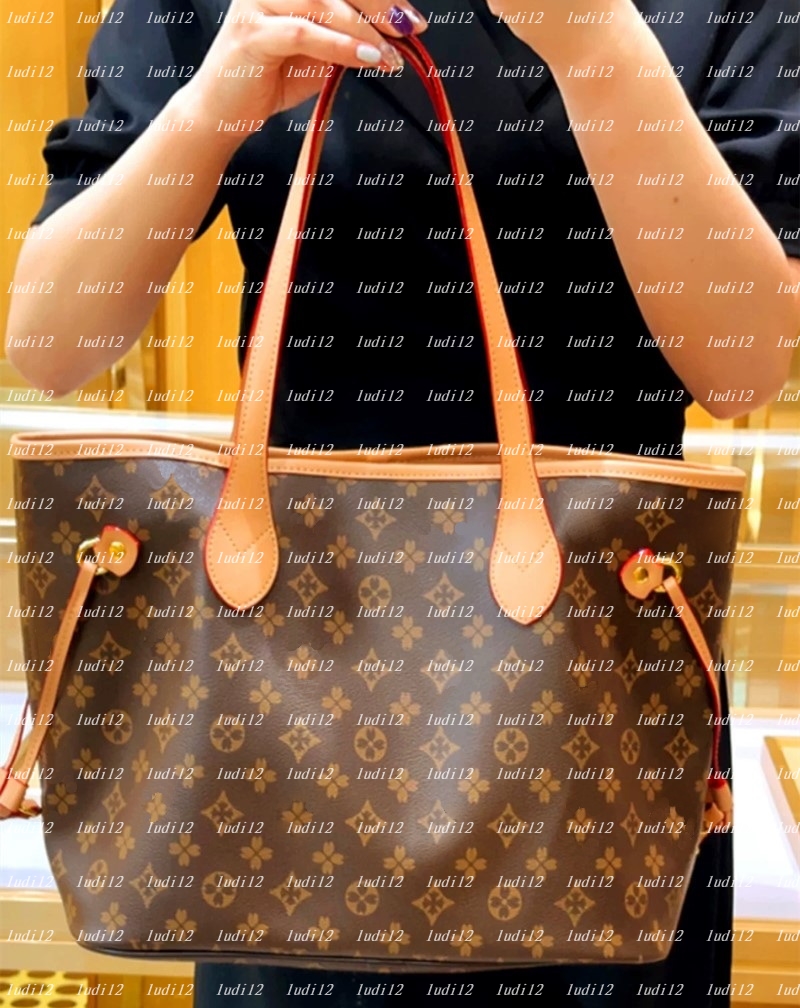 Real cowhide neverfulltote Double Up Bag Womens crossbody shoulder bag designer handbag Luxury shopping bag 2PCs wallet mirror quality tote Composite Bag