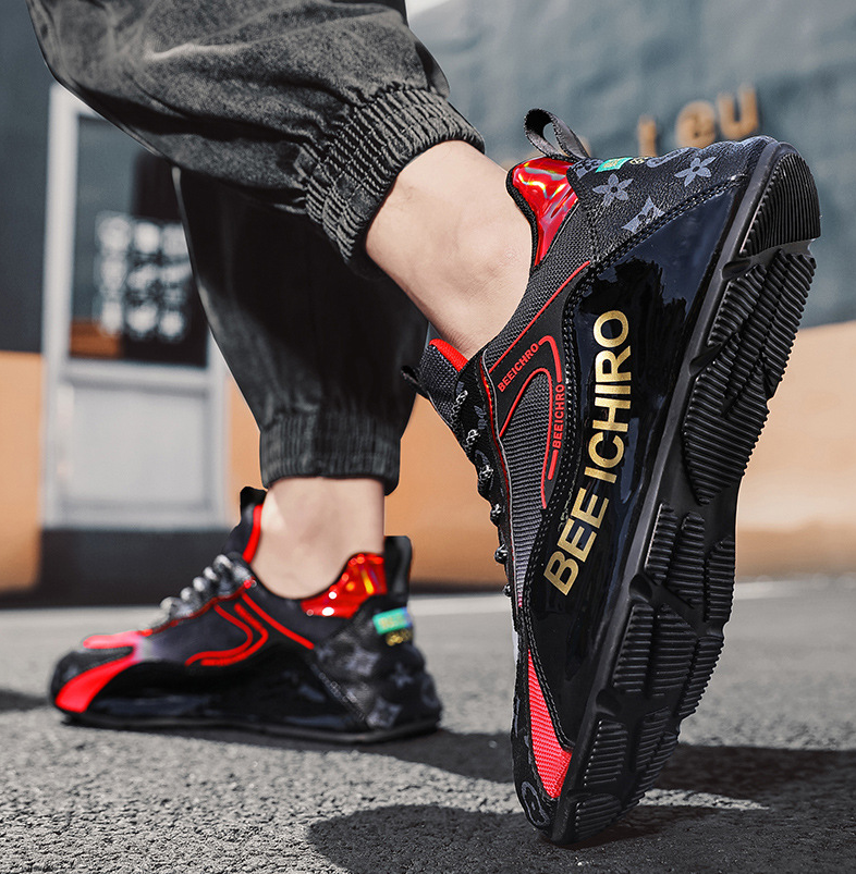 Free shipping Designer Textured Print Sneakers with Lettering Detail Daily Occasion Wear Fashion Stylish Versatile Trendy Shoes 39-44