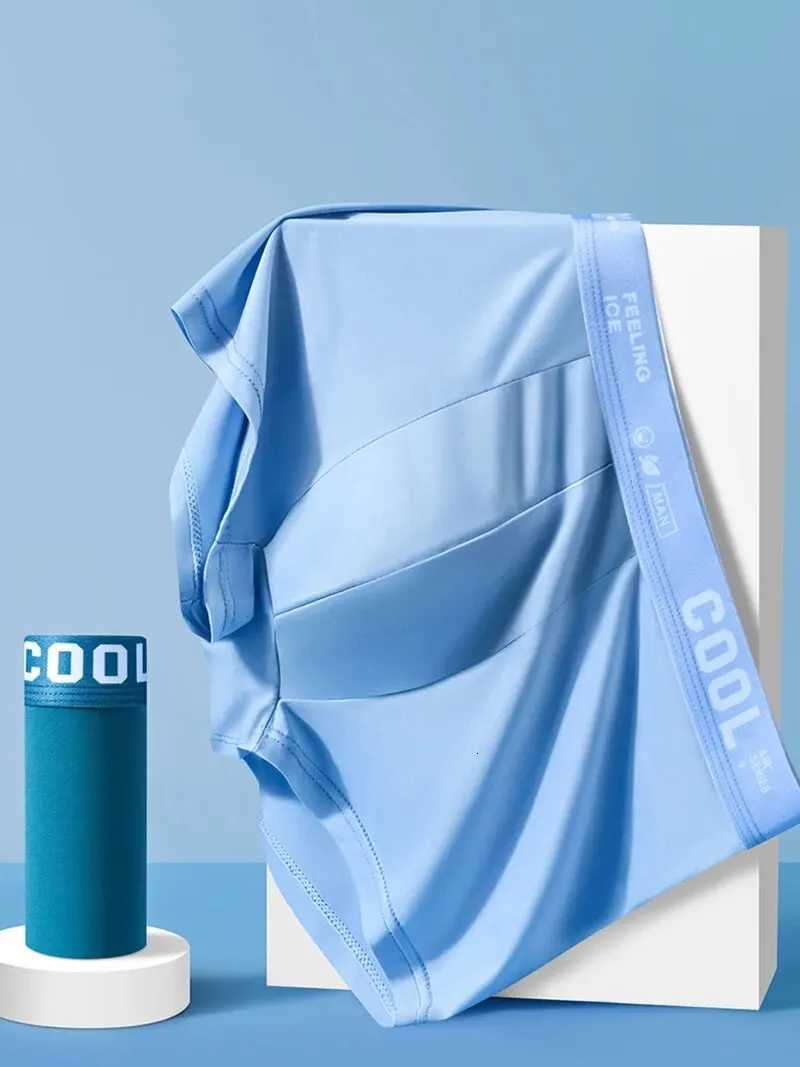 Mens Panties Sexy Underwear Thin Boxershorts Ice Silk Boxer Ropa Interior Hombre Calzoncillos Breathable Male Underpants L6XLT251031