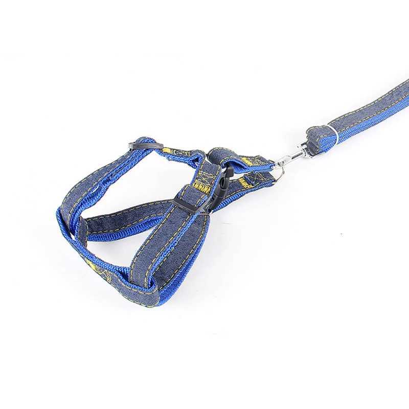 Pet chest and back thick wearresistant vest denim sewn cloth chest and back dog leash pet leash is durable C251031