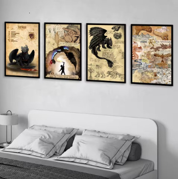 Poster waterproof wall painting high-quality printing movie poster living room retro room decoration