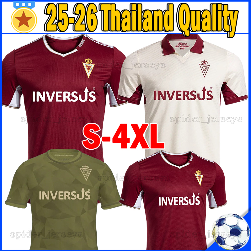 XXXL 4XL 25 26 Real Murcia Club de Futbol Soccer Jerseys EKAIN FLAKUS BOSILJ PALMBERG 2025 2026 Football Shirts LEON SCHALK A.BUSTOS PEDRO BENITO ZEKA Men Uniforms