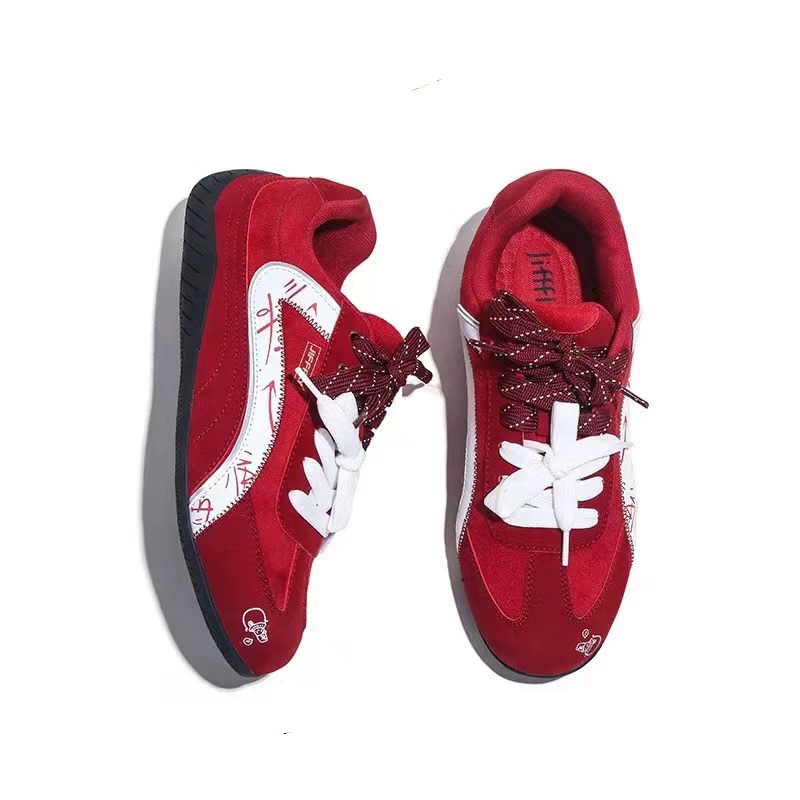 Jifffly Apple Red Dexun for Women 2025 Summer New Trendy Thin Sole Versatile Casual Racing Shoes
