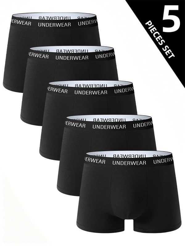 5 Pieces Mens Underwear Healthy Soft Comfortable HighQuality Mens Boxers Briefs Black Stylish Trendy Casual Sports PantiesT251031