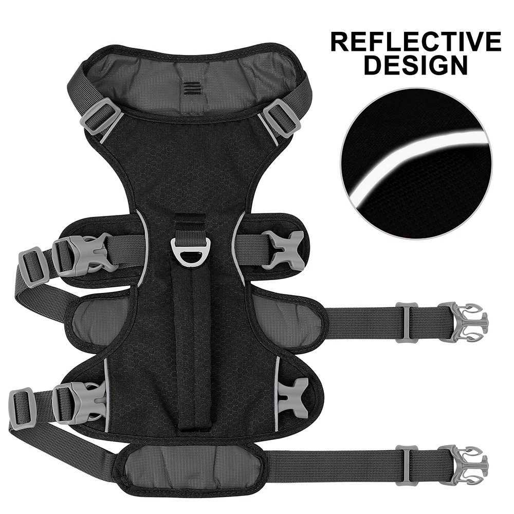 Escape Proof Nylon Dog Harness Reflective Dog Harnesses Durable Pet Vest With Handle Adjustable for Small Medium Large Dogs Pug C251031