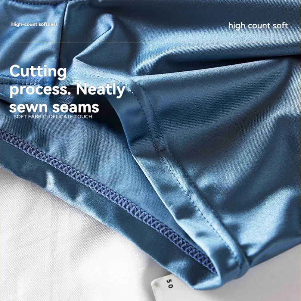 3PCSPack Luxury Ice Silk Satinlike Boxers Summer Smooth Cool Solid Mens Underpants Breathable Mesh Crotch Panties UnderwearT251031