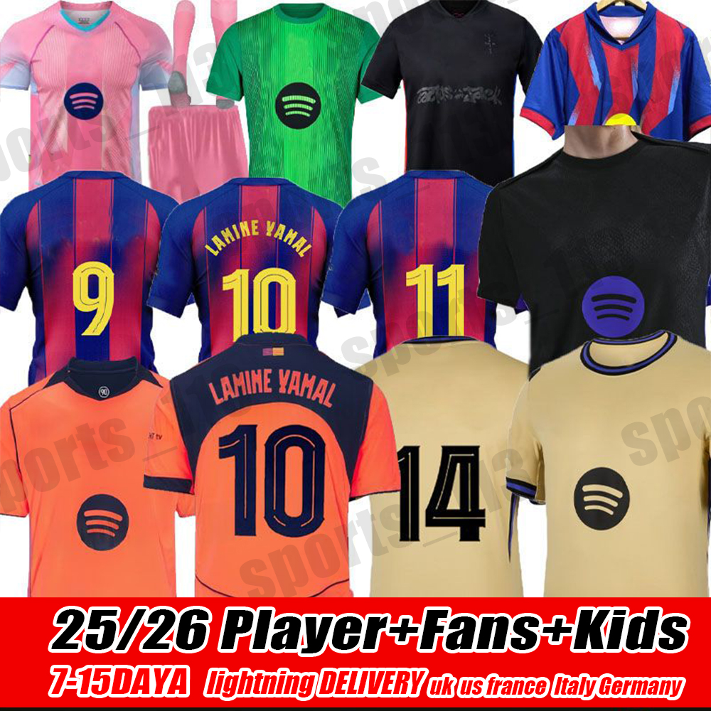 Barcelonasoccer jersey 25 26 LAMINE YAMAL Barcelonaes LEWANDOWSKI OLMO Cactus Jack Limited Edition GAVI camiseta de futbol PEDRI FERRAN barcelone RASHFORD 14