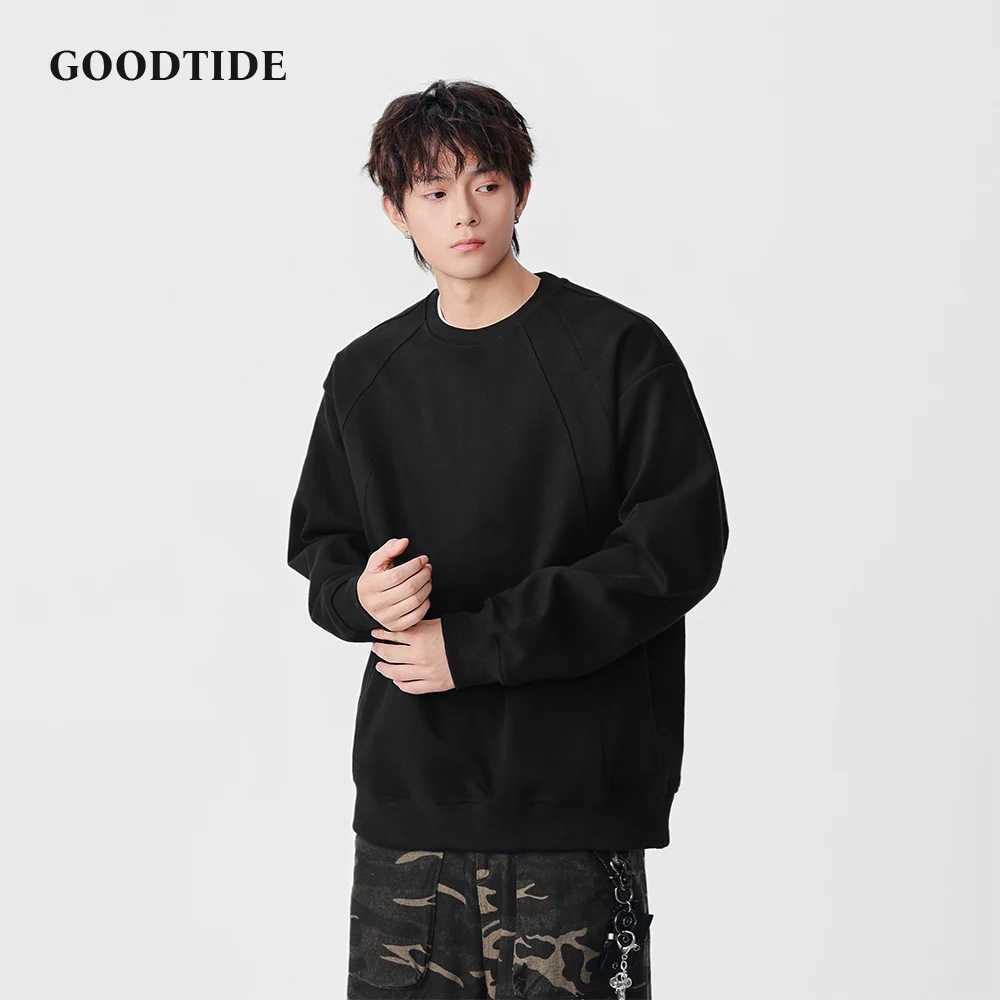 Fashion Mens Casual Crew Neck Sweatshirt 2025 Winter New Raglan Sleeve Design Comfortable Soft Long Sleeve Pullover Top J251031