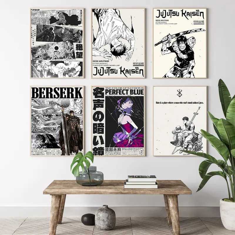 Popular Anime Posters Japanese Vagabond Jujutsu Kaisen Artwork Home Decor Minimst Aesthetic Art Gift for Fan Canvas Painting C251031
