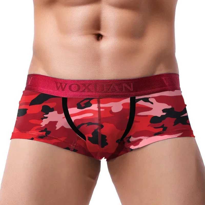 Mens Boxers Soft Underwear Comfortable Boxers Cotton Men Panties U Convex Pouch Sexy Underpants Printed Leaves Homewear ShortsT251031