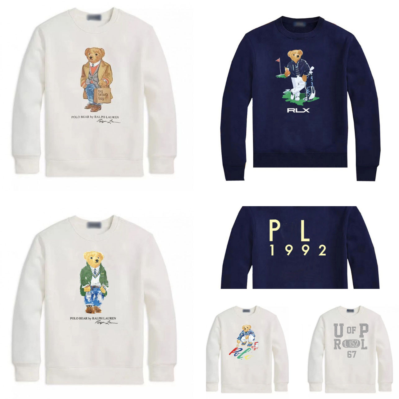 Designer Hoodies Classic Little Bear Printed Men's Autumn and Winter Fashionable Casual Loose Travel Hoodie Cartoon Pattern Long Sleeved Round Neck Sports Shirt