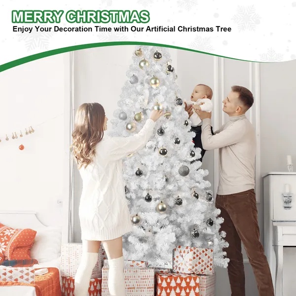 5ft Unlit White Halloween Christmas Tree with 498 Branch Tips for Festival Decoration