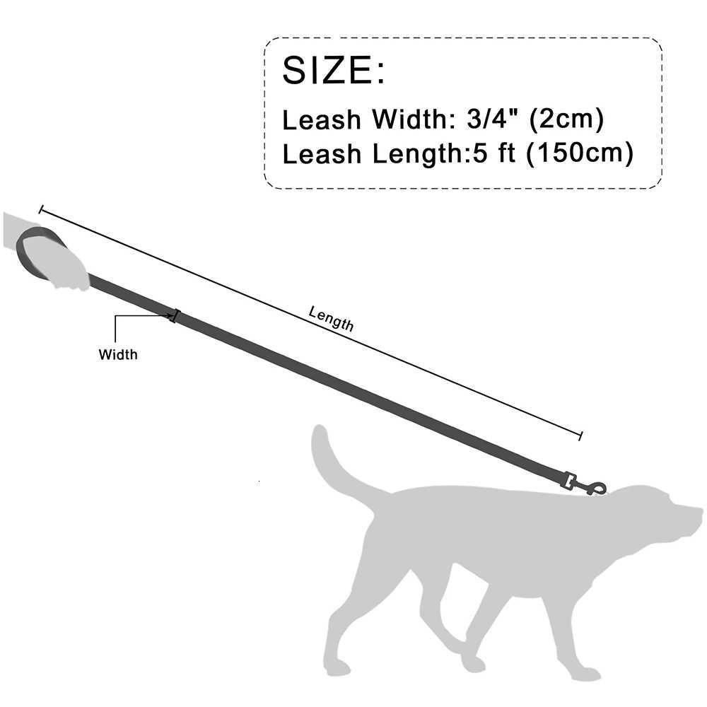 5ft Leather Dog Leash Durable Pet Walking Training Lead Leash Rope for Small Medium Large Dogs Pitbull Pug erman Shepherd C251031