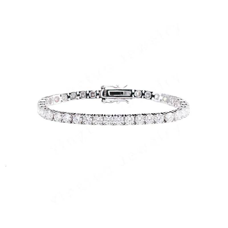 Wholesale High Quality 925 Sterling Silver Tennis Chain 3mm6mm VVS Moissanite Necklace Fine Jewelry for Men Women