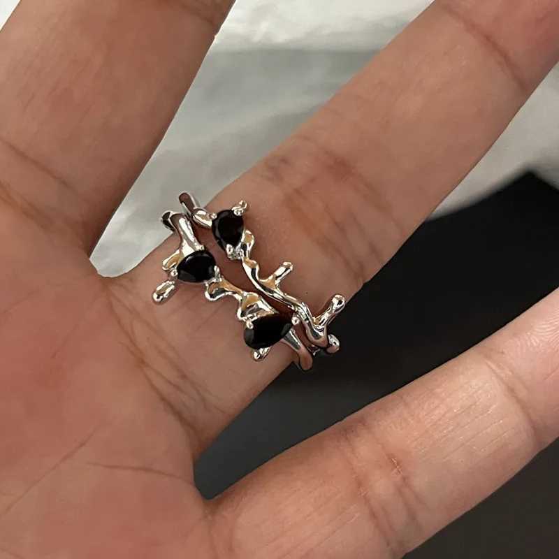 Y2K Crystal Rings Kpop Heart Adjustable Ring Irregular Geometry Punk Vintage Rings Set for Women Girls New Fashion JewelryXJ251031