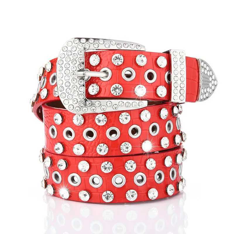 of Korean Version Fashionable Girl Denim Belt with Diamond Inlaid Water Diamond Belt for Womens DecorationW251030