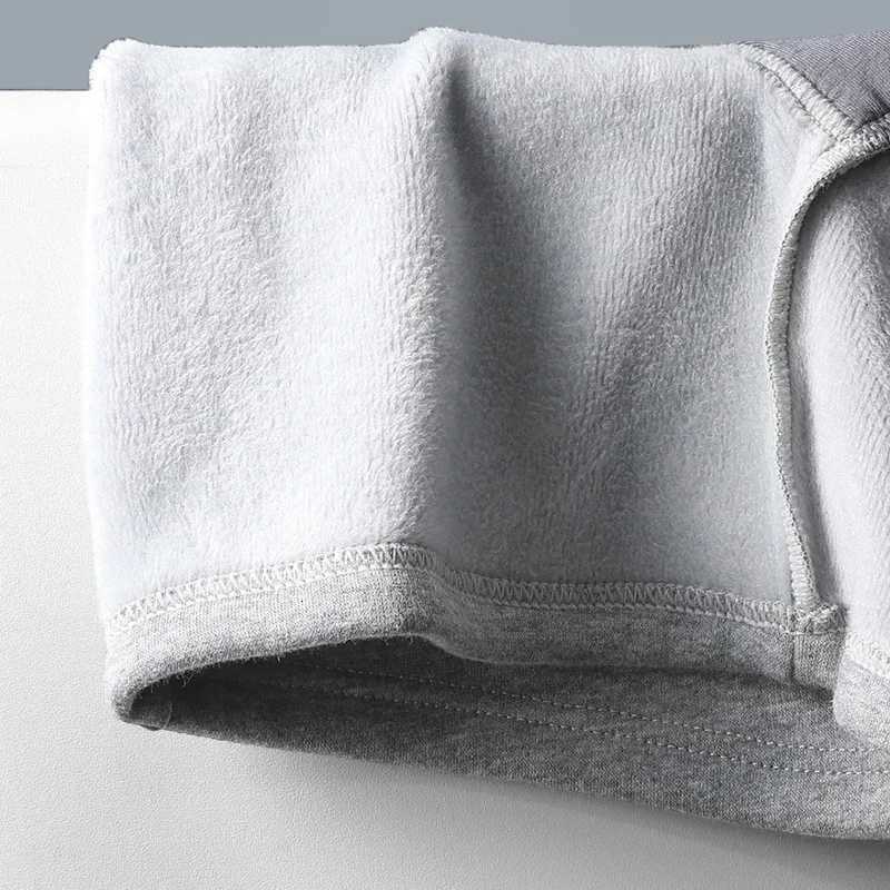 Mens Thermal Underwear Mens Velvet Thickeneded AntiWear Legs Extended Boxer Briefs Autumn and Winter MiddleAged and ElderT251031