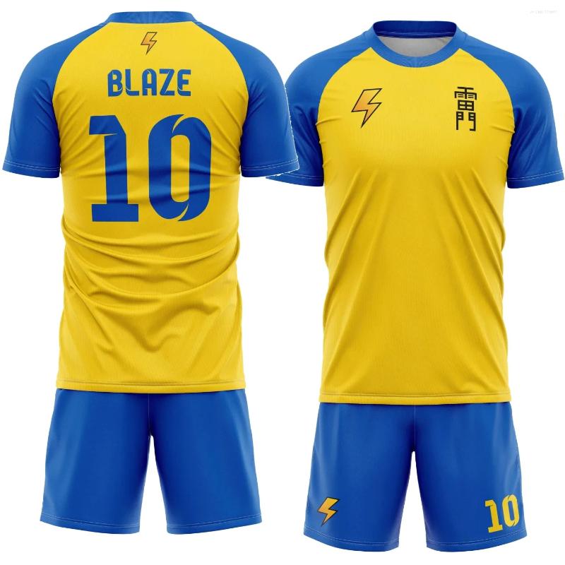 Men's Tracksuits Anime Inazuma Eleven Raimon Summer 3D Printed Short Sleeve Shorts Two Piece Set Street Leisure Sports Fashion