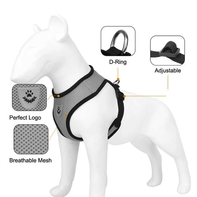 Pet Puppy Harness Leash Set for Small Dogs Cats Reflective Breathable Dog Chest Strap Walking Yorkie Vest Traction Rope Supplies C251031