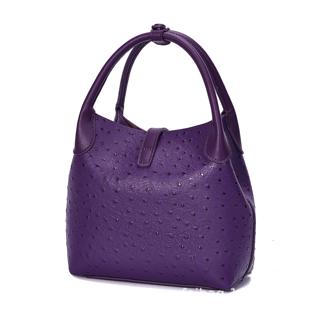 Dreamy Purple Ostrich Pattern Bucket Bag For Women Fashionable Versatile Handheld Basket Bag Large Capacity Luxury Bag Designer Bag Single Shoulder Cr