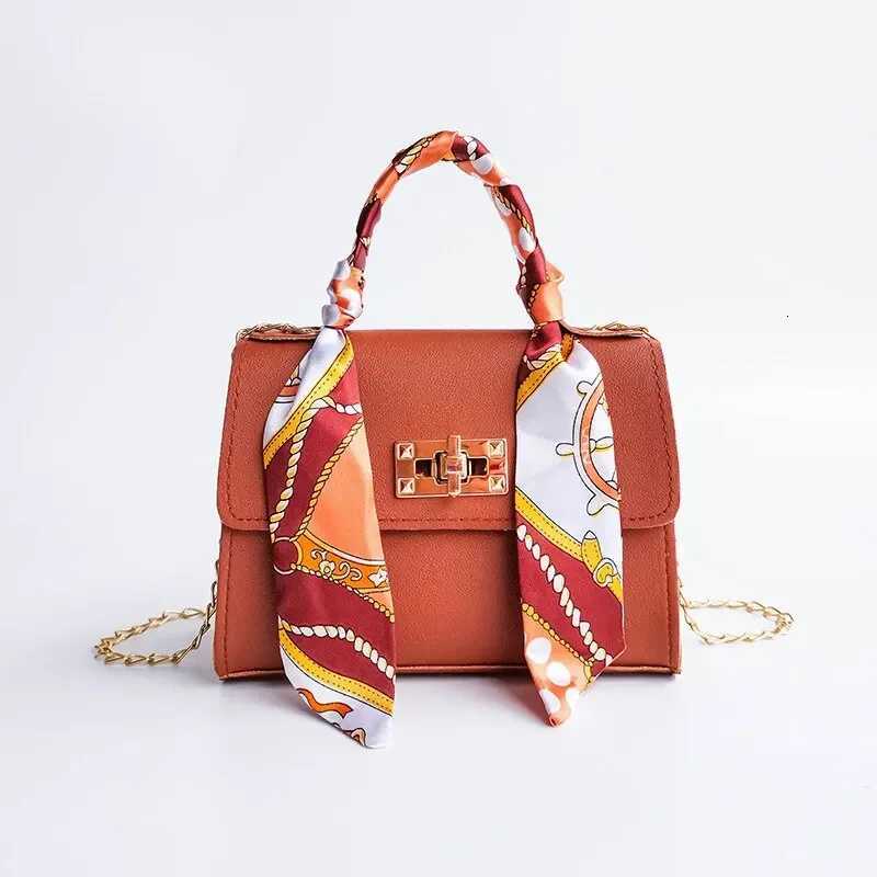 Women Girls Fashion Simplicity Solid Color Handbag Niche Design Silk Scarf Mini Chain Single Shoulder Crossbody Bag Bandolera W251031
