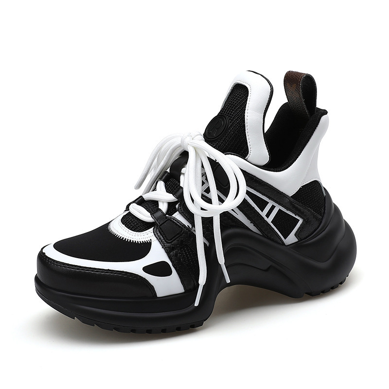 Free shipping designer thick soled height increasing casual shoes for women comfortable trendy versatile multiple colors 35-40