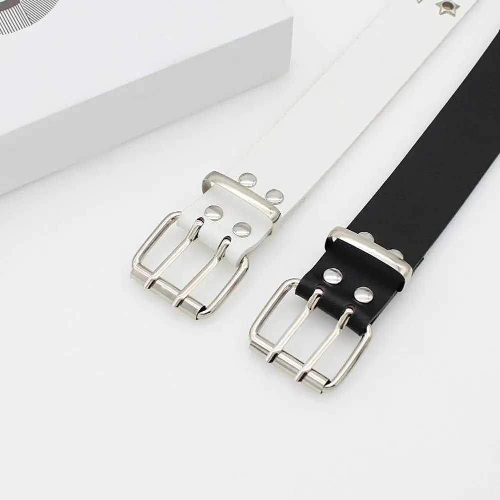 Star Eye Rivet Belt Hollowedout Punk Belt For Manwomen Hiphop Double Pin Buckle Fashion Pu Leather Waistband Y2K DecorationW251030