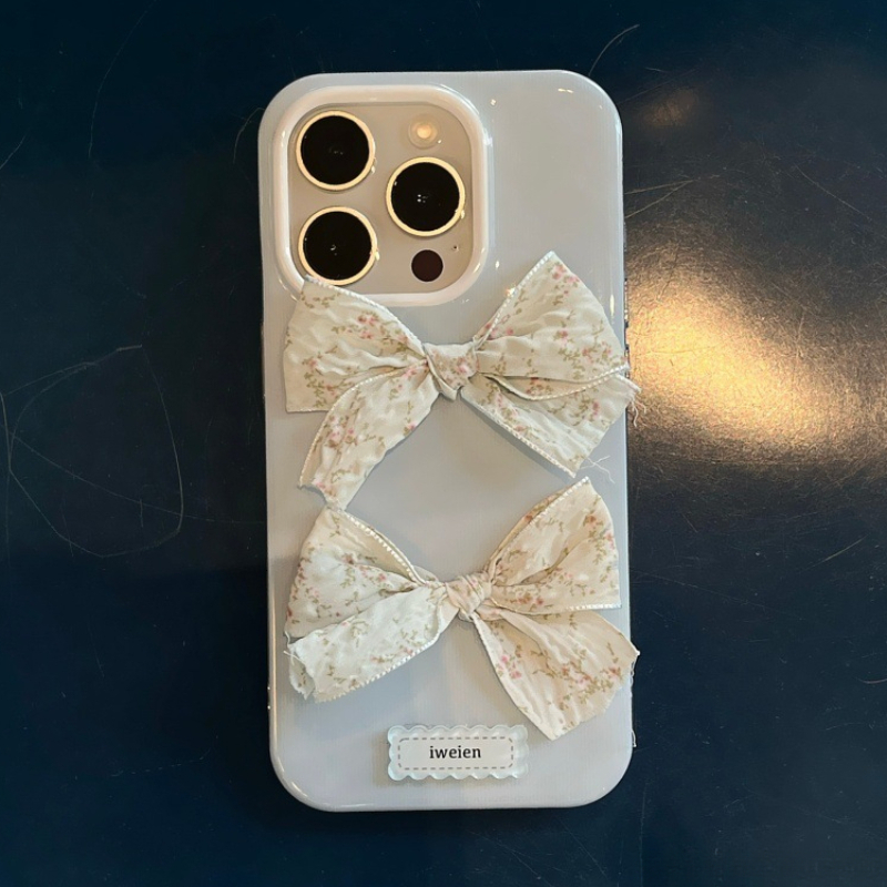 3D Bowknot Phone Case Compatible with iPhone 17/16 Simple Protective Cover 15/14 Pro Personalized