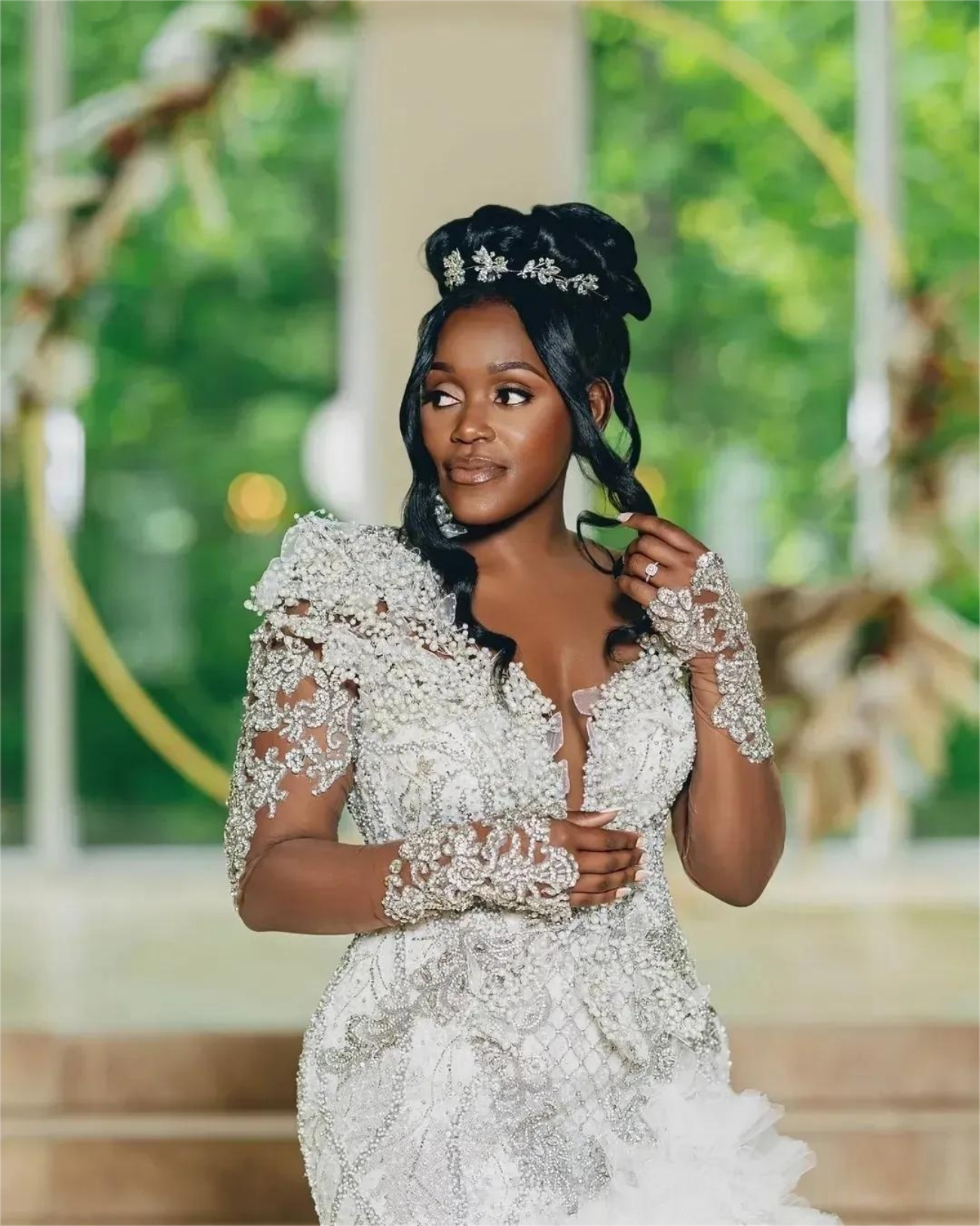 Wedding Dress Plus Size Appliques Beaded Crystals Pearls Tiers Luxurious Bridal Gowns Dresses