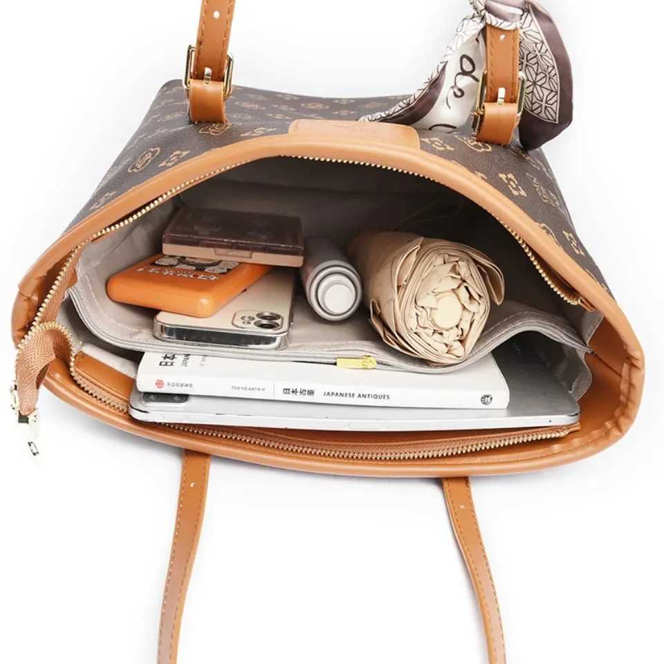 Womens Quality Soft Leather Shoulder Bag Luxury Print Designer Handbag Ladies Casual Tote Bag Messenger Commuting Sac A Main W251031