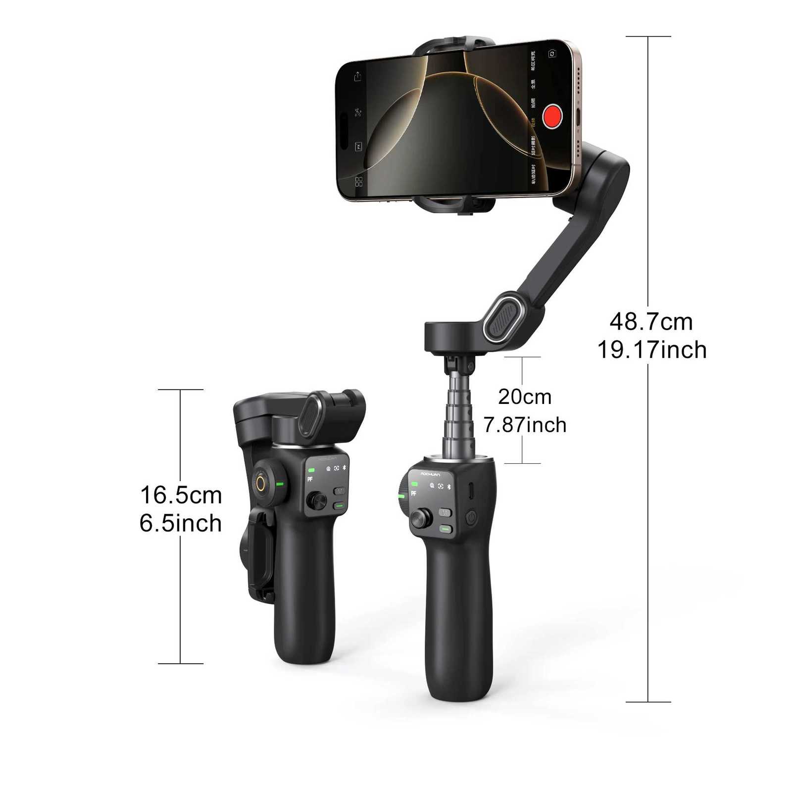 AOCHUAN Handheld Gimbal Stabilizer 3Axis Smart V8 For Phone with Extension Rod Tripod Face Tracking For iPhone Android TikTok Y251011