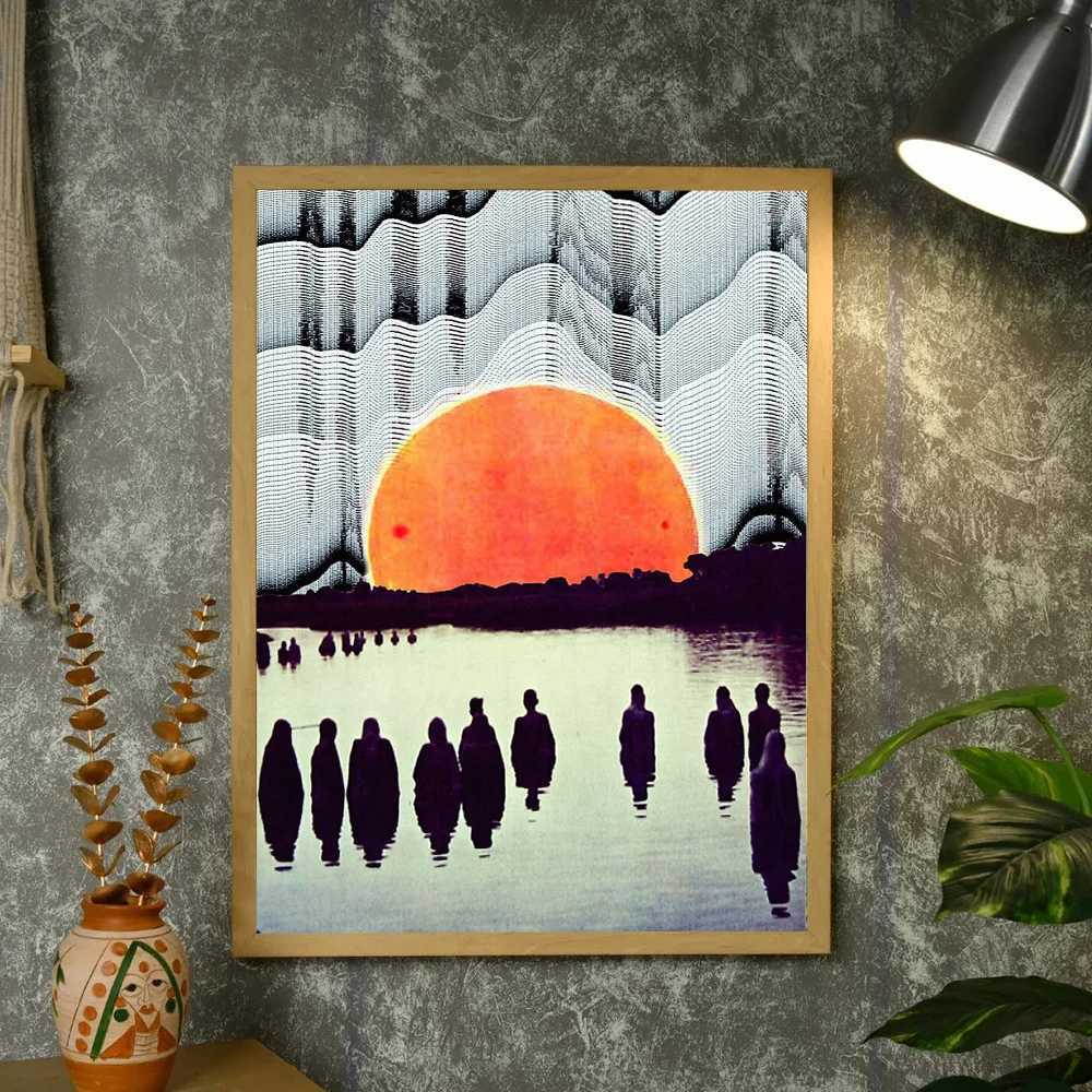 Japanese Wave Art Print Canvas Wall Decor Ocean Sunset Landscape Painting Modern Home Decor Gift Japanese Art C251031