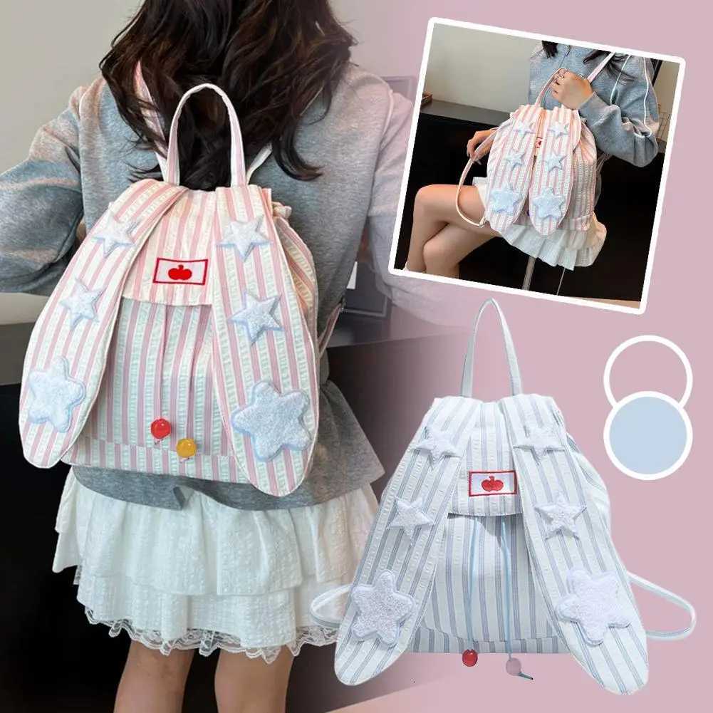 New Cute Rabbit Backpack Lightweight Large Capacity Casual Schoolbag Kawaii Rabbit Lolita Bag For Students Girls Gift W251031