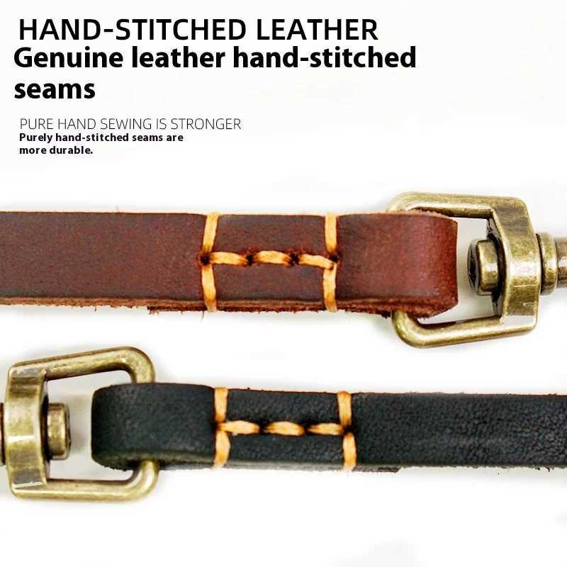 2025 New Top Grain Leather Dog Leash Genuine Cowhide Traction Rope Durable Pet Tether for Small to Medium Sized Pets C251031