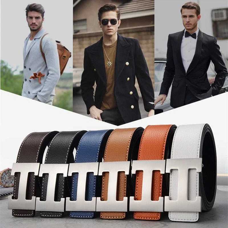 2025 New Casual Mens Belt High Quality Designer Genuine Second Cow Leather Belts Strap Male Metal Smooth Buckle FashionW251030
