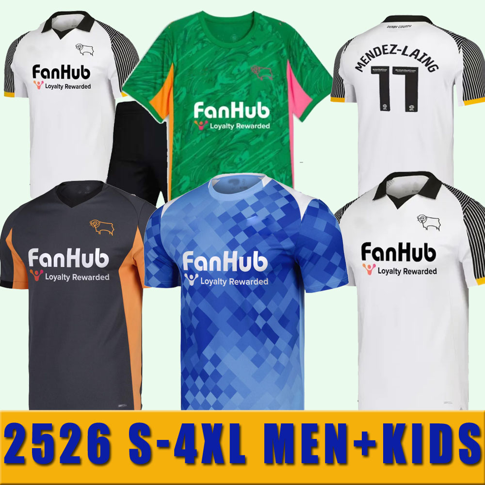 2025 2026 S-4XL Derby County soccer jerseys SIBLEY CASHIN NYAMBE NELSON ELDER FORNAH BARKHUIZEN home away 2024 jersey football shirts kids