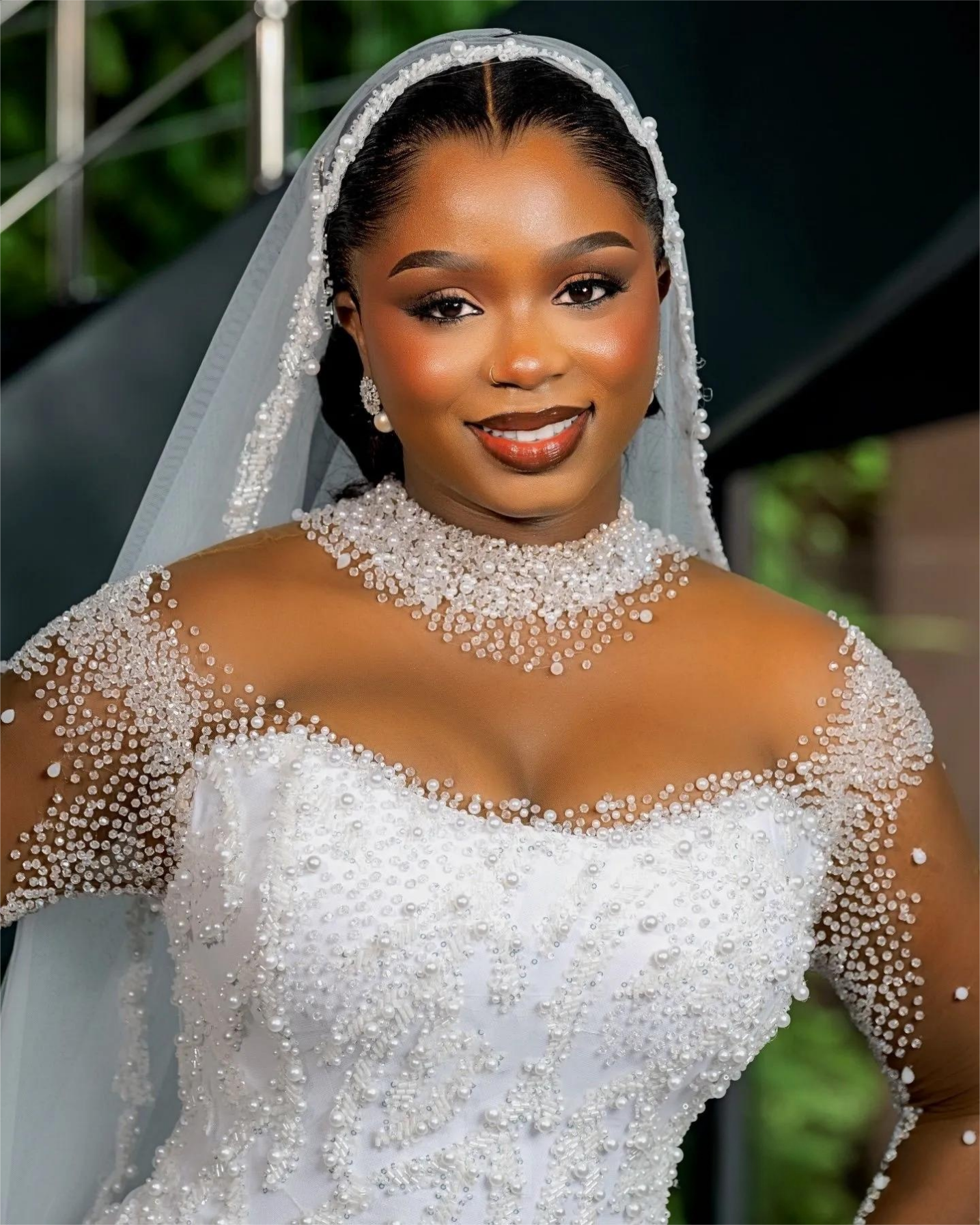 Mermaid Wedding Dresses Plus Size Luxurious Beaded Pearls Full Sleeves Sequined Vintage Elegant Bridal Gowns Dress